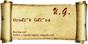 Uzsák Géza névjegykártya