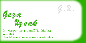 geza uzsak business card